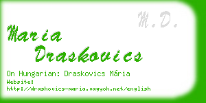 maria draskovics business card